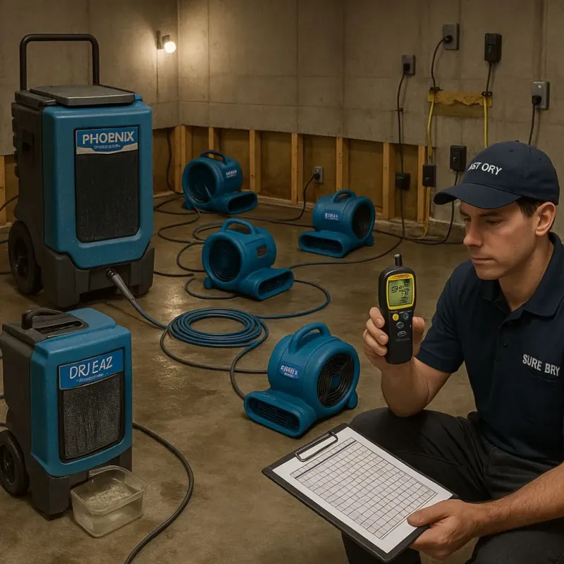 Structural Drying and Dehumidification process in Hillsborough, NJ